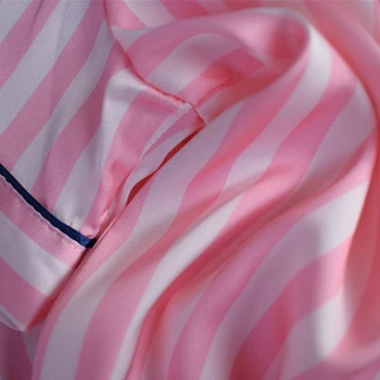 Star Paties Stiliaus Šilko Satino Pižamos Nustatyti Moterų Intymus Apatinis Trikotažas Komfortą Atsitiktinis Dryžuotas Homewear Miego Viršuje Kelnės Pijama Femm