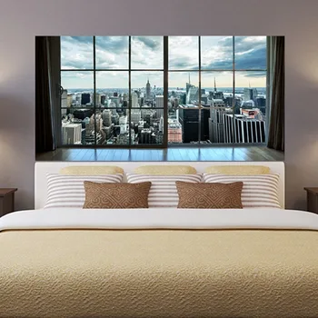 Manhetene, niujorke Scena Miesto Peizažas Miegamasis TV Wall Sėdi Kambaryje Fone Sienų Lipdukų Knyga