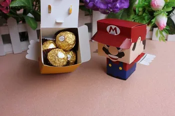 12Pcs/daug Linksmas Super Mario Naudai Dėžės, Popieriaus Šokolado Dėžės Šalis, Dovanų Pakavimo Dėžutės