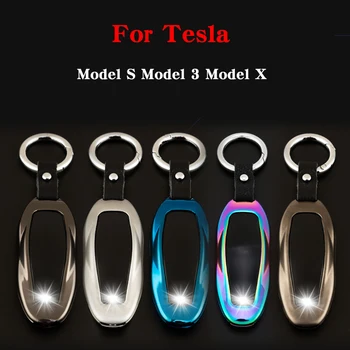 Už Tesla Model S Modelis 3 Modelis X Automobilių Klavišą Atveju Viršelio Spalva Panardinant Lydinio automobilių klavišą atveju dangtelio apsauginis apvalkalas turėtojas