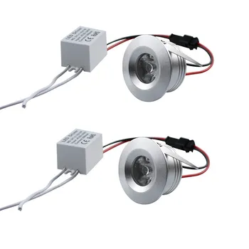 SXZM 5vnt/daug 1W 3W Mini led spot light AC85-265V Mini led kabineto patalpų apšvietimas balta arba Šiltai balta su led driver nemokamai laivas