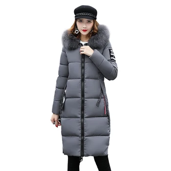 Aukštos Kokybės Moterų Žemyn Medvilnės Paltai 2021 Moterų Žiemos Outwear Moterų Tirštėti Šilti Paltai Dirbtiniais Kailiais Skrybėlę didelio dydžio Striukė, Paltas