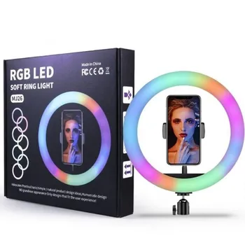 RGB LED Šviesos Žiedas Telefono Turėtojas Fotografijos Užpildyti Šviesos 1.6 M Trikojo Pritemdomi RGB Selfie Nustatyti, LED Šviesos Žiedas Nuotolinio Foto Video