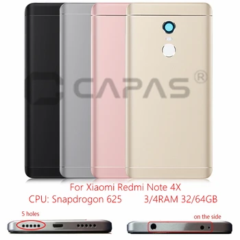 Už Xiaomi Redmi Pastaba 4X 3GB 32GB Metalo Galinio Baterijos Dangtelio Redmi Pastaba 4X Snapdragon 625 Galinių Durelių Būsto Atveju atsarginės Dalys