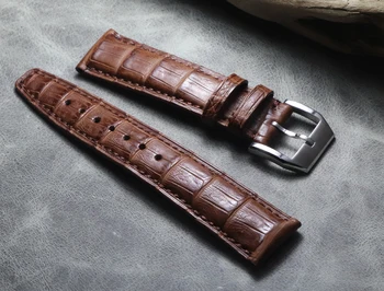 Rankų darbo krokodilo odos watchband 21 22MM 20MM odinis dirželis, retro stiliaus PAM Riešo Apyrankę Metalo Žiūrėti Diržų Priedai