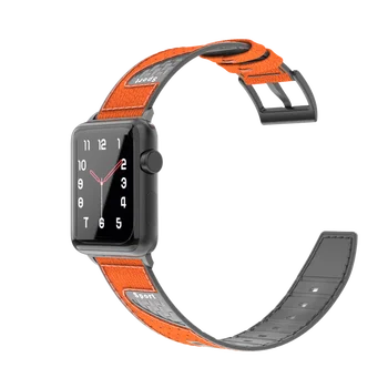 Silikono+Odinis anglies pluošto diržu, Apple watch band 44mm 40mm 42mm 38mm Odos watchband apyrankė 