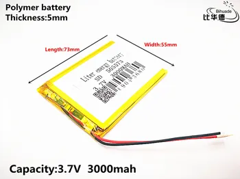 10vnt Litro energijos baterija Gera Qulity 3.7 V,3000mAH,505573 Polimeras ličio jonų / Li-ion baterija ŽAISLŲ,CENTRINIS BANKAS,GPS,mp3,mp4