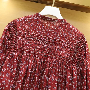 Nereguliarus Suknelė Moterims Gėlių Atspausdintas O-kaklo, Vieną Krūtinėmis ilgomis Rankovėmis 2020 Suknelės