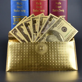 7 VNT/Set Aukso Apdaila 24K Auksu Dolerių USD Banknotų Kolekcija