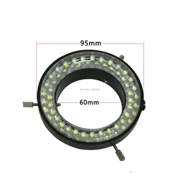 Reguliuojamas 60 LED Žiedo Žibintas šviestuvas Lempa Pramonės Vaizdo Stereo Mikroskopo Objektyvo Kamera didinamasis stiklas