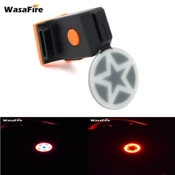 WasaFire Dviračių Galinis Žibintas penkiakampė Žvaigždė, 6 Režimai Mėlyna/Raudona Uodega Šviesos COB LED Lempa USB Įkrovimo Dviračio Žibintas, Dviračio Žibintai
