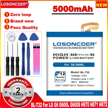 LOSONCOER 5000mAh BL-T32 Baterija LG G6 G600L Baterija G600S H870 H871 H872 H873 LS993 US997 VS988