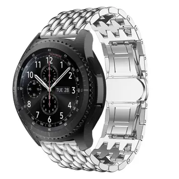 Prabangus Nerūdijančio Plieno watchband Samsung Pavarų S3 Siena/Classic 22MM Pakeitimo smartWatch diržu, Huawei GT1 GT2 46MM
