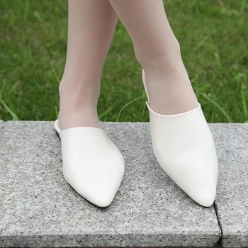 Oda Moterų Mažo Kulno, Šlepetės Mados Mulas Bateliai Smailiomis Kojų Slysta Ponios Sandalas Zapatos Mujer 2020 Zapatos De Mujer