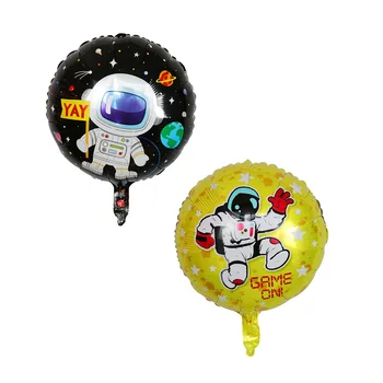 10vnt Geltona Juoda Kosmosą Astronautas Folija Balionai Galaxy Temą Šalies Laimingas Gimtadienio Apdaila Oro Globos Vaikams, Žaislai