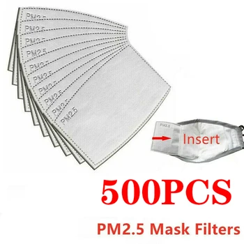 500pcs 1000pcs pm25 filtrai 5layer filtrai, kaukės apsaugos nuo dulkių filtras kaukė pm25 suaugusiųjų audinio kaukės su filtru