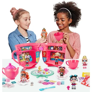 Originalus ITTY BITTY PRETTYS Šalies Serija 1 Didelis Arbatos Puodelio Playset Kačiukas & Princess Pink Lėlė Mergaitė Žaislą dovanų