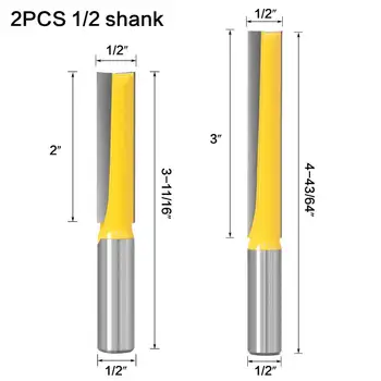 1PC 12mm 1/2inch Karka Ilgai Valymo apačioje Graviravimas Tiek kieto karbido router tiek Medienos apdirbimo Įrankiai CNC frezavimo cutter endmill