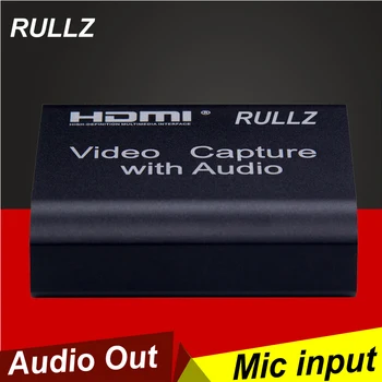 4K USB 2.0 HDMI Video Capture Card PS4 Žaidimas Grabber OBS Live Transliacijos Transliacijos Plokštė w/ 3.5 mm Ausinių Garso išvestis Įvesties Micphone